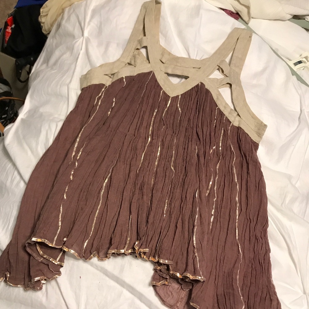 Free People metallic tank top